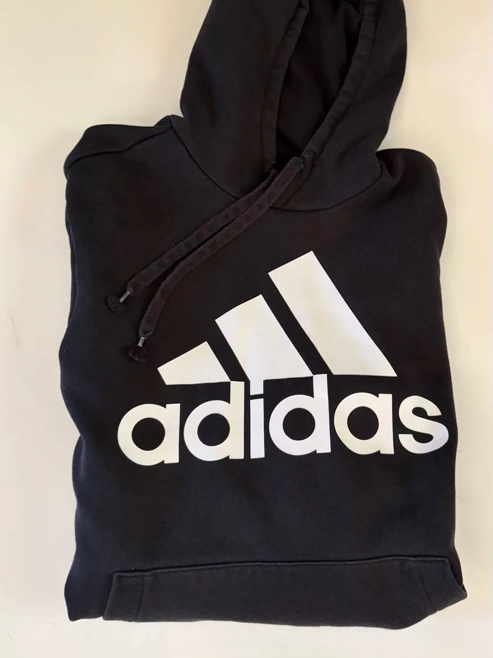 adidas Black Hoodie with Large White Logo